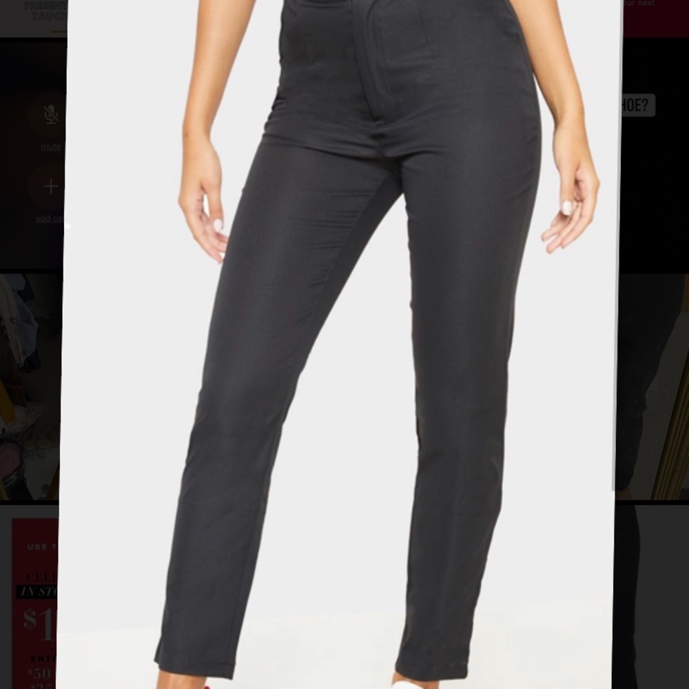 Black skinny leg slacks